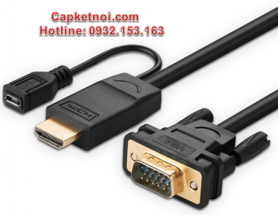 Cáp chuyển đổi HDMI to VGA 1,5m hỗ trợ nguồn Ugreen UG-30449